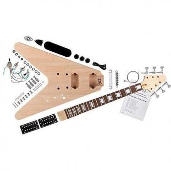Rocktile E-Gitarre Do-it-yourself DIY Bausatz, FV-Style, Korpus: Mahagoni