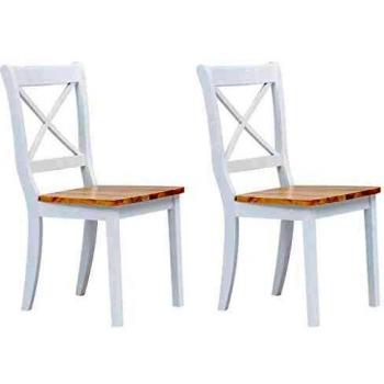 VidaXL 2 pcs Dining Chairs White and Light Wood