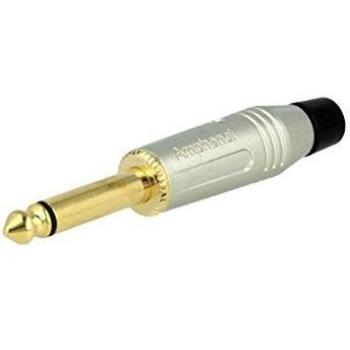 Amphenol ACPM-GN-AU Klinken-Steckverbinder 6.35mm Stecker, gerade, 2-polig, Mono, Silber