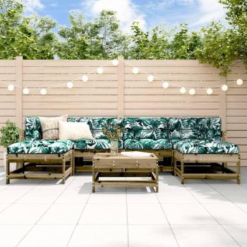 Jardim Lounge Conjunto VidaXL 7 Almofadões Pinho