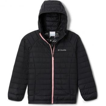 Plumífero para niña Columbia Powder Lite con capucha negra