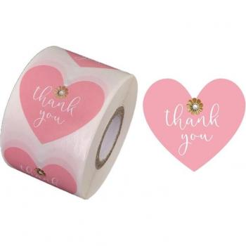 500pcs Flower Thank You Labels 1.5 Inch Round Stickers
