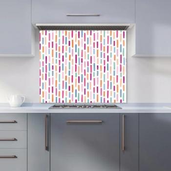 Polished Edges Vertical Abstract Brush Pattern Kitchen Splashback