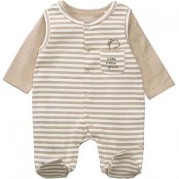 STACCATO Taupe gestreiftes Strampler-Shirt-Duo
