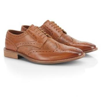 Mens Catesby Smart Brandy Tan Leather Brogue – UK 8