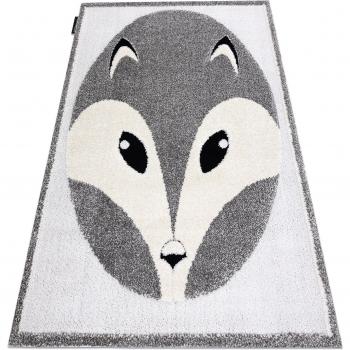 Dual‑Texture Kids' Floor Covering – Grey & Cream Fleece
