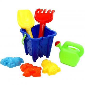 Sunset Shores 7‑Piece Square Sand Bucket Bundle