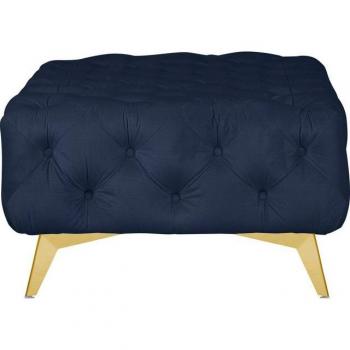 Polsterhocker „Amaury“ Leonique – 80 × 45 × 80 cm, blau, verstellbare Füße