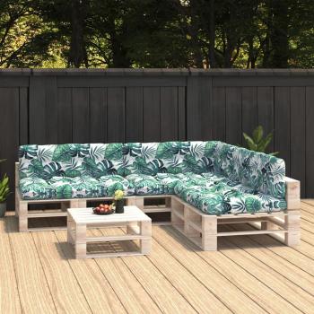 Cojines decorativos para sofá de palets 7 unidades hojas