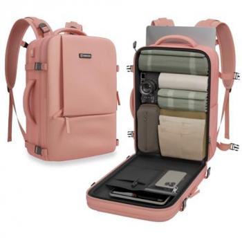 Mochila de Viaje Cabina Numada Explorer B40 40x20x25cm (20L) Rosa con Varios Bolsillos, Compartimento para Portátil de 15, Asas Acolchadas, Cintas de