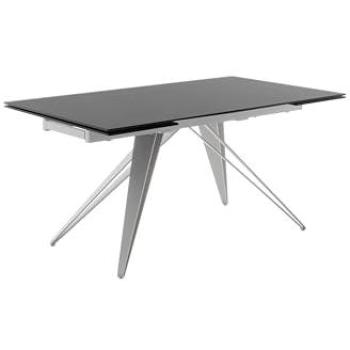 NEMURO Moderner Esstisch mit Glas und Edelstahl 160 (240) cm