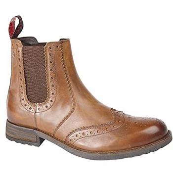 Roamers Softie Leather Brogue Ankle Boots