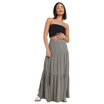 Women's Petite Asymmetric Max Skirt in Charcoal – PixieGirl Edition