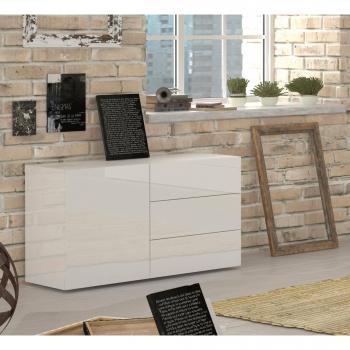 Madia Da Cucina Enrico 110x40cm – 1 anta, 3 cassetti, bianco