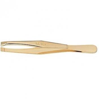 Pince à épiler avec pointe droite dorée