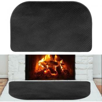 SparkSafe Elite: 122x76 cm Black Fire Retardant Mat for Indoor Use