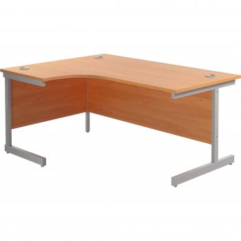 600X1200 Single Upright Left Hand Radial Desk Beech
