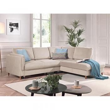 LISA DESIGN Brooke – Samt-Ecksofa – mit Bettfunktion