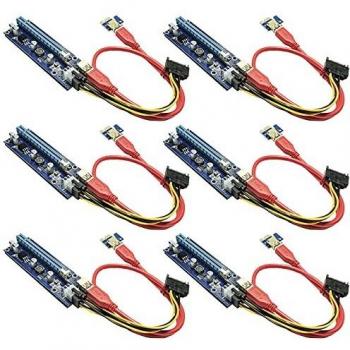 PCIe Riser Dual Chip 60cm USB 3.0 + Alimentazione SATA 6 pin