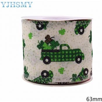 Cinta de alambre decorativa para el Día de San Patricio, 2.5 pulgadas x 2 yardas