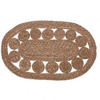 Alfombra Oval de Yute 80x50 cm