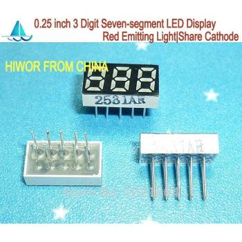 200pcs Common Cathode 3 Digit Red LED Display 0.25 Inch