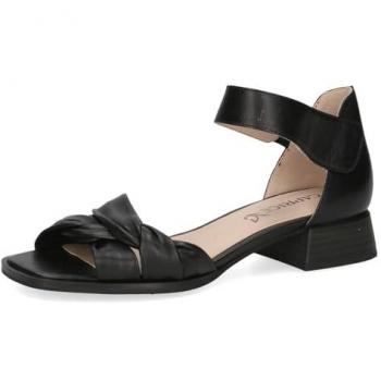 Caprice Damen Sandalen mit Klettverschluss, Blockabsatz, G-Weite, Schwarz