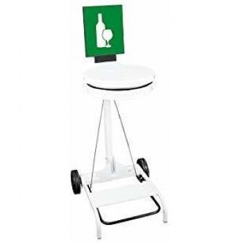 PortaSacco Mobile 110L – Coperchio, Pedale, Vernice Epossidica Bianca