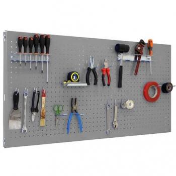 MurTech 17‑Points – Panneau mural perforé 600 × 1200 × 35 mm gris