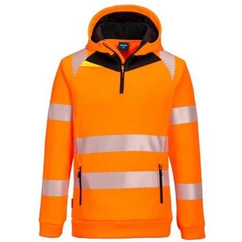 Portwest DX4 Hi-Vis 1/4 Zip Hoodie – Orange/Black, Size L