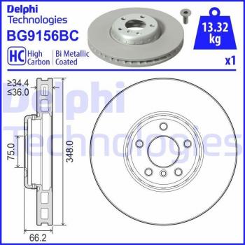 DELPHI Performance Brake Disc BG9156BC