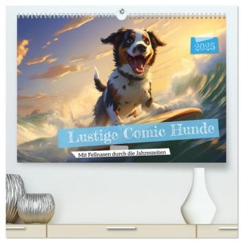 HollywayArt, HollywayArt: Lustige Comic Hunde (hochwertiger Premium Wandkalender 2025 DIN A2 quer), Kunstdruck in Hochglanz