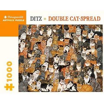 Ditz Double Cat-Spread 1000 Piece Jigsaw Puzzle, by Ditz