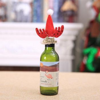Couverture de bouteille de vin festive rouge