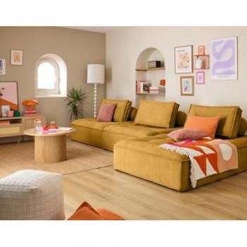 Marisol Assise Méridienne Velours Doré