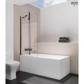 Panneau fixé à la baignoire couleur noire 8 mm, mesure 150×85 cm, décor Frost Plus