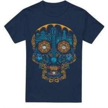 Miguel Dante Colourful Skull Tee – Men, 3XL, Dark Blue