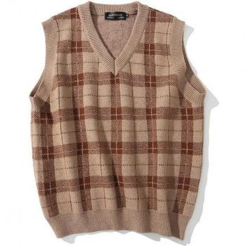 Chaleco sin mangas de lana, suéter con cuello en V, para hombre vintage