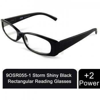 Storm Gafas Rectangulares Negras con Bisagra +2
