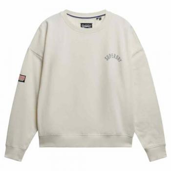 Superdry Women's Athletic Relaxed Crew – Desert Bone Off‑White
