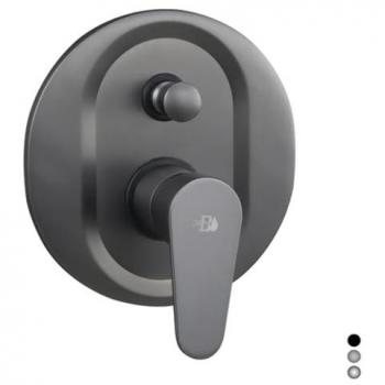 Miscelatore monocomando incasso doccia con deviatore serie lizzy Nichel Nero Spazzolato dh