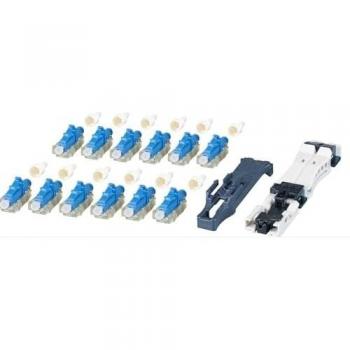 EFB-Elektronik 12er Set LC Steckverbinder OM3 aqua mit Faserhalter