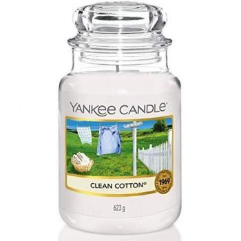 Candela profumata Clean Cotton in giara grande Yankee Candle, Durata fino a 150 ore
