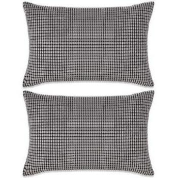 VidaXL Paire de Coussins Velours 40 x 60 cm Gris