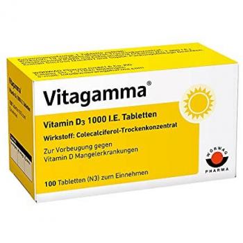 Vitagamma Vitamin D3 1000 I.E. Sonnenvitamin, 100 Stück