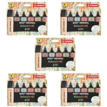 Set de Resaltadores Stabilo Boss Nature Colors 6 Unidades