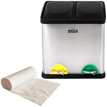 Cubo de Reciclaje Ecológico Wellhome 16L con 20 Bolsas de 10 Litros