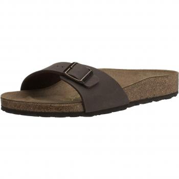 Birkenstock Sandali Madrid per un fit stretto, con tomaia in morbido nubuck effetto pelle, colore Mocca, numero 44