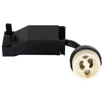 Supporto lampadina ceramica GU10, cavo 100 mm, nero