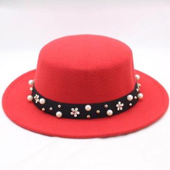 Women's Vintage Black Wool Panama Hat